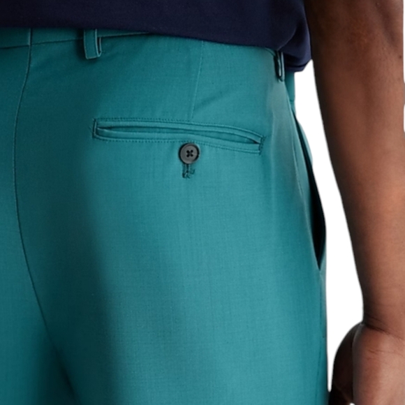 Express Mens Extra Slim  Wool-Blend Modern Tech Teal Suit Pants Size 32x30 - Picture 6 of 8